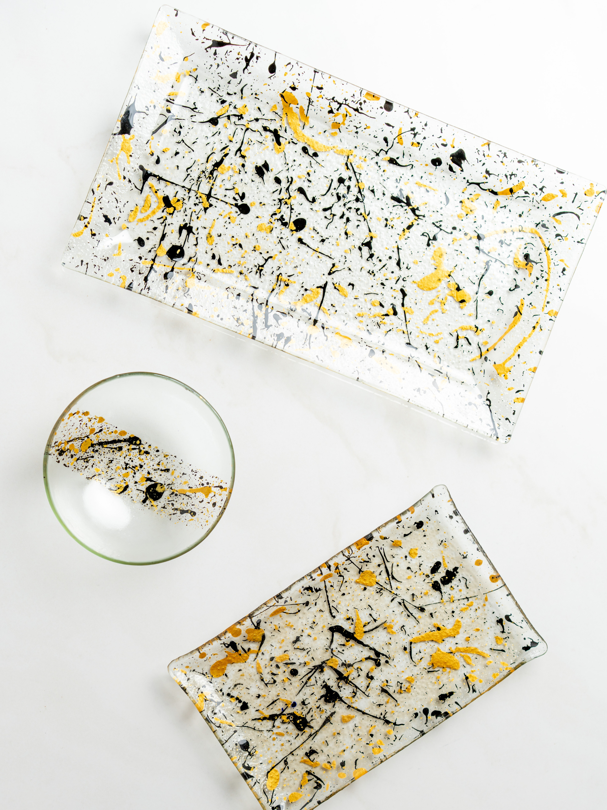 מגש אינגליש קייק זהב ושחור